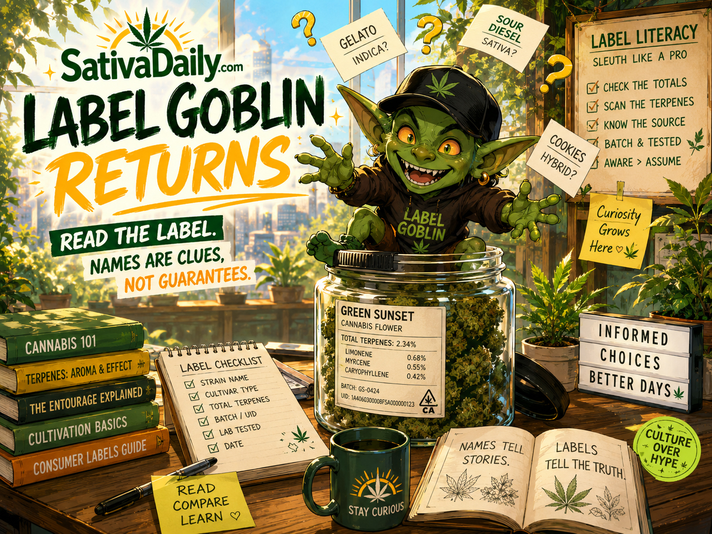 Label Goblin confusing cannabis jar labels.