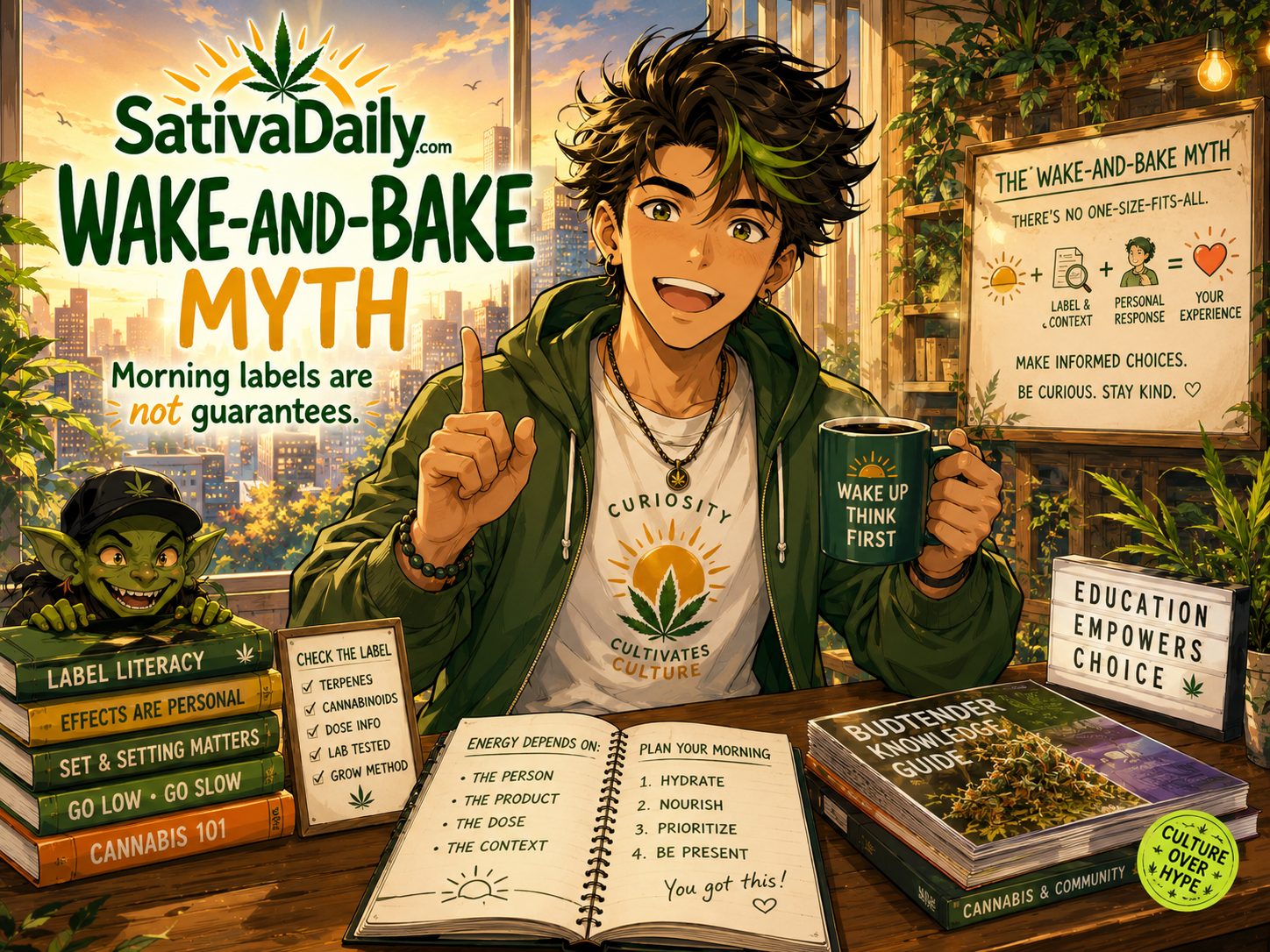 Wake and bake myth sunrise poster.